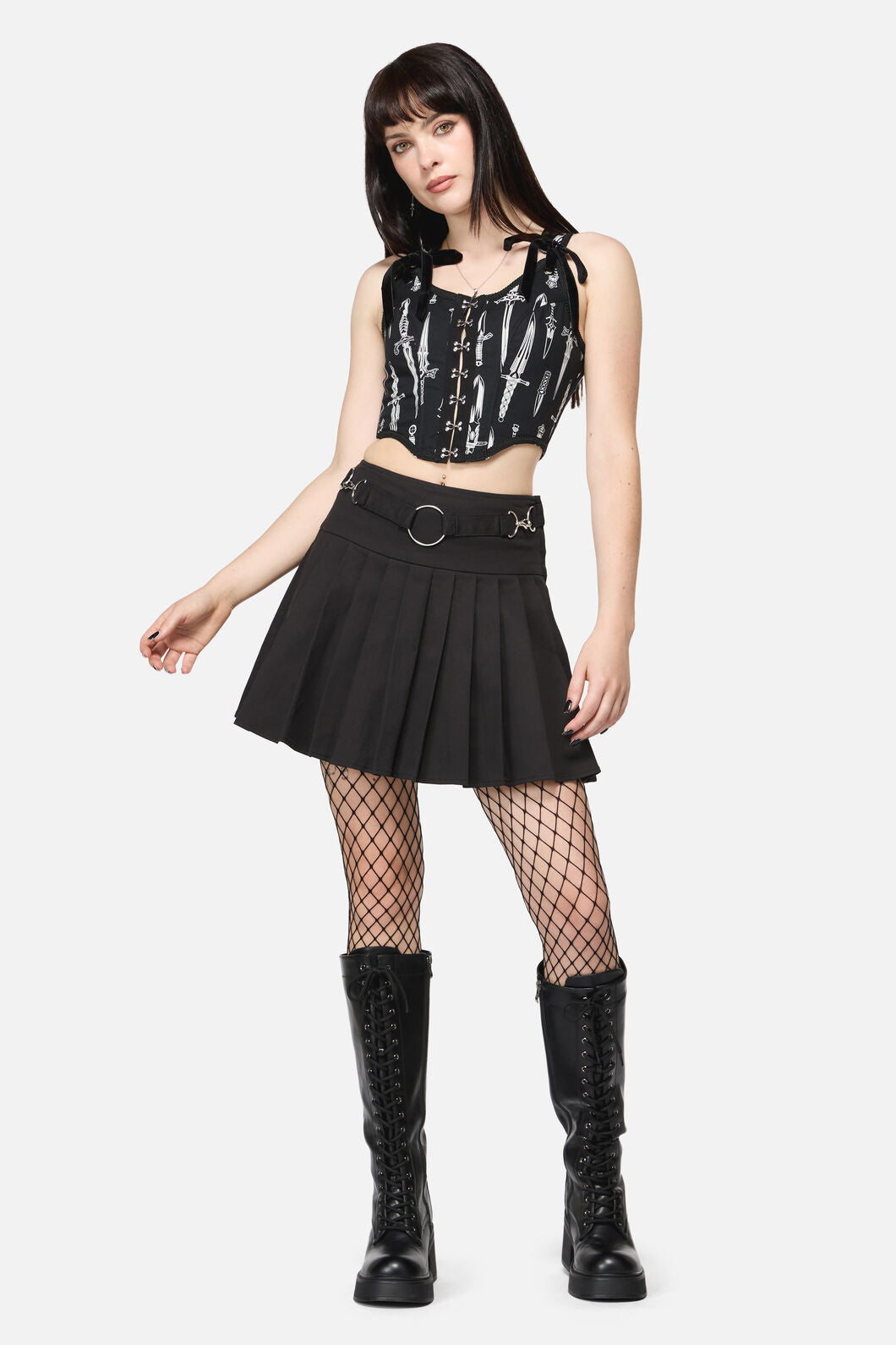 Dangerfield - Dagger Goth Corset Top - black