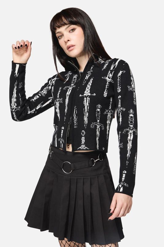 Dangerfield - Dagger Goth Zip Cardigan - black