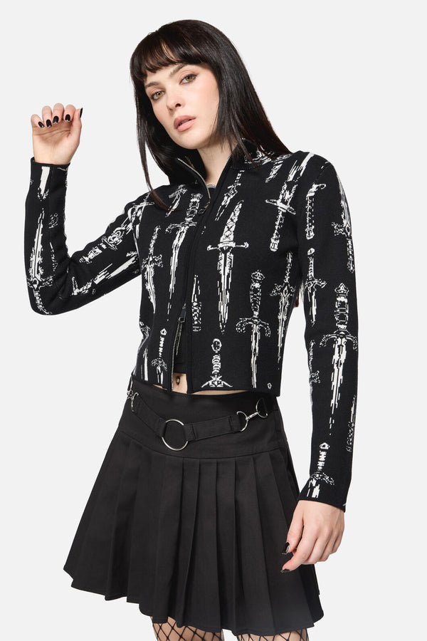 Dangerfield - Dagger Goth Zip Cardigan - black