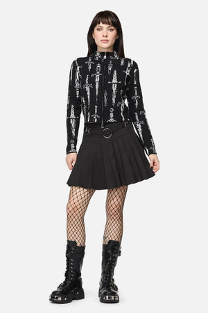Dangerfield - Dagger Goth Zip Cardigan - black