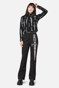 Dangerfield - Dagger Goth Flare Pant - black