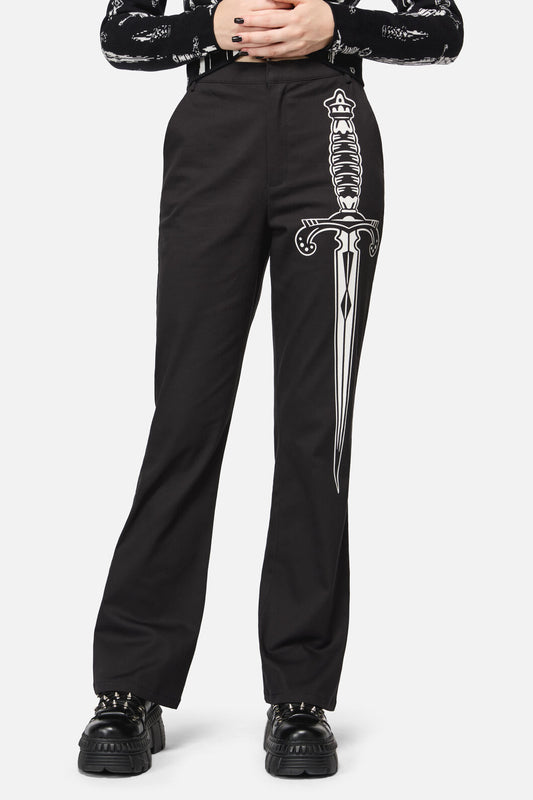 Dangerfield - Dagger Goth Flare Pant - black
