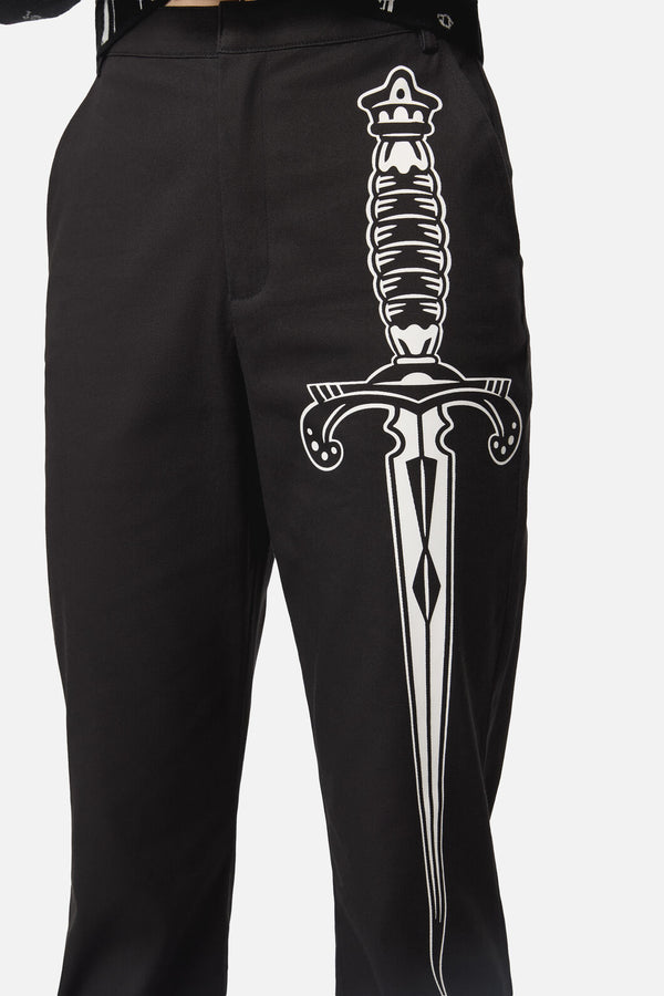 Dangerfield - Dagger Goth Flare Pant - black