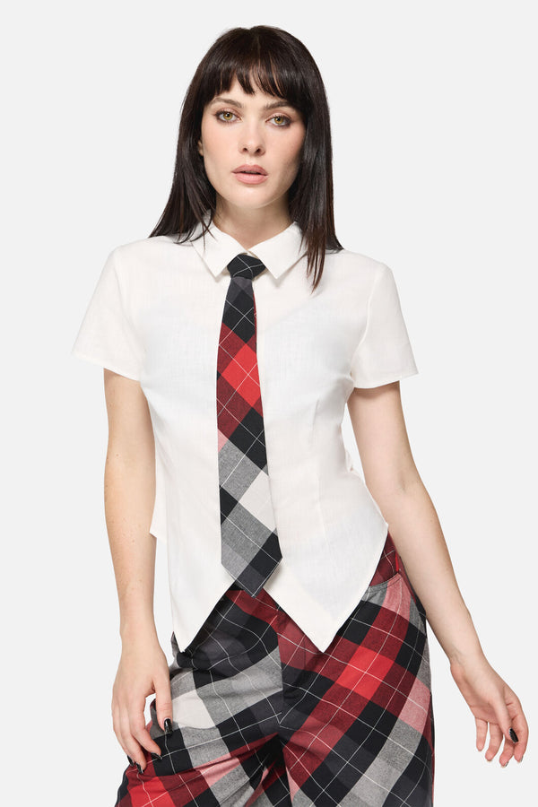 Dangerfield - Armoured Goth Blouse - white