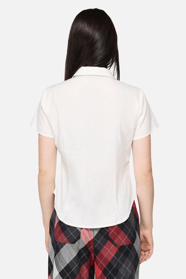 Dangerfield - Armoured Goth Blouse - white
