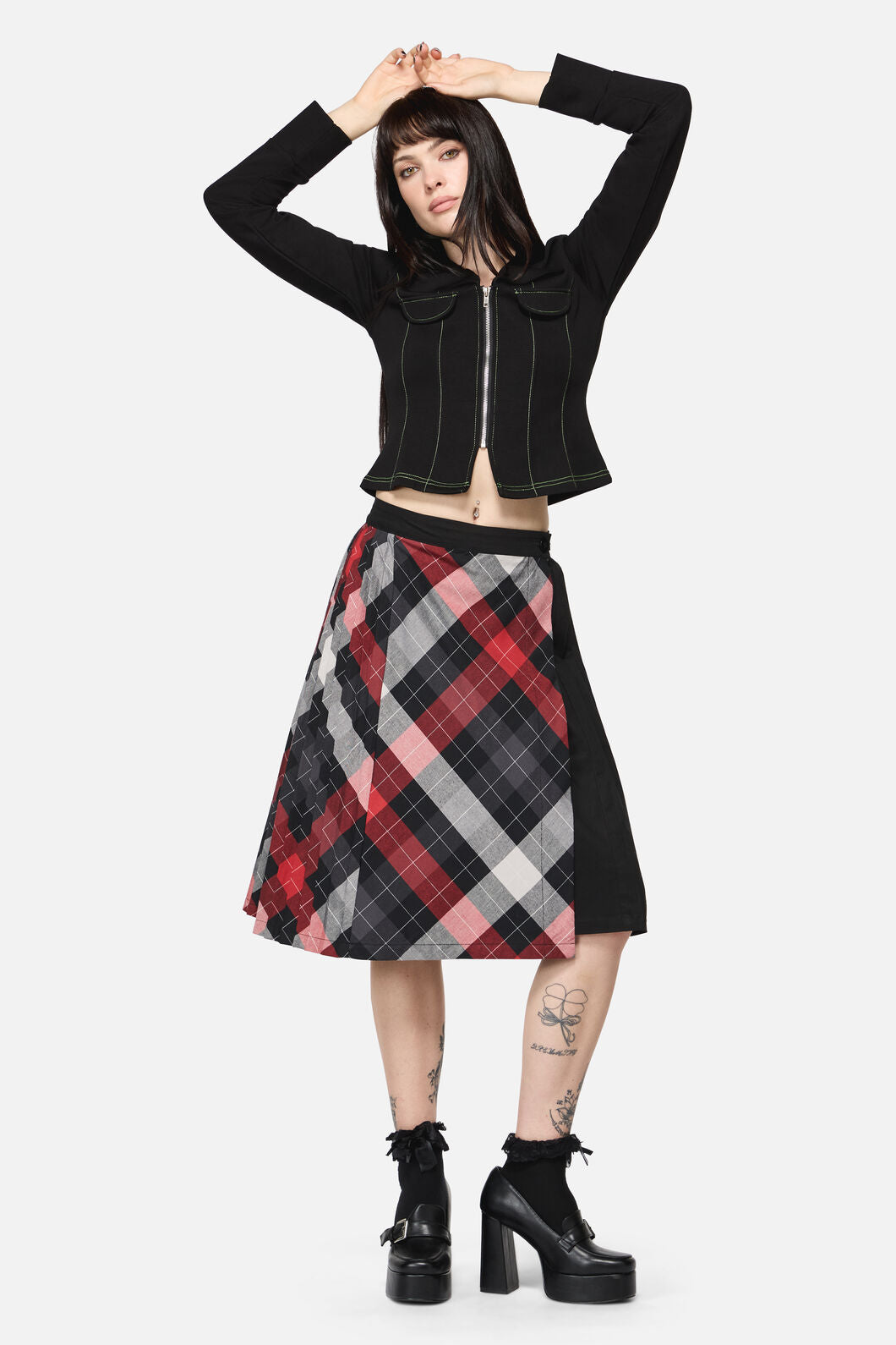 Dangerfield - Trickster Goth Midi Skirt - multi