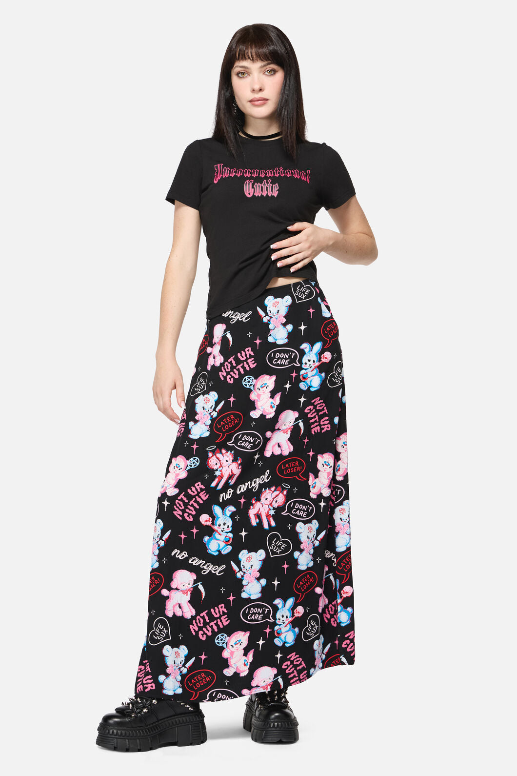 Dangerfield - Creeps Goth Midi Skirt - black