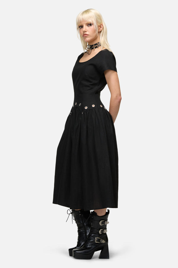 Dangerfield - Mischief Goth Eyelet Dress - black