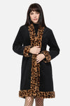 Dangerfield - Creep Goth Leopard Velvet Coat - black