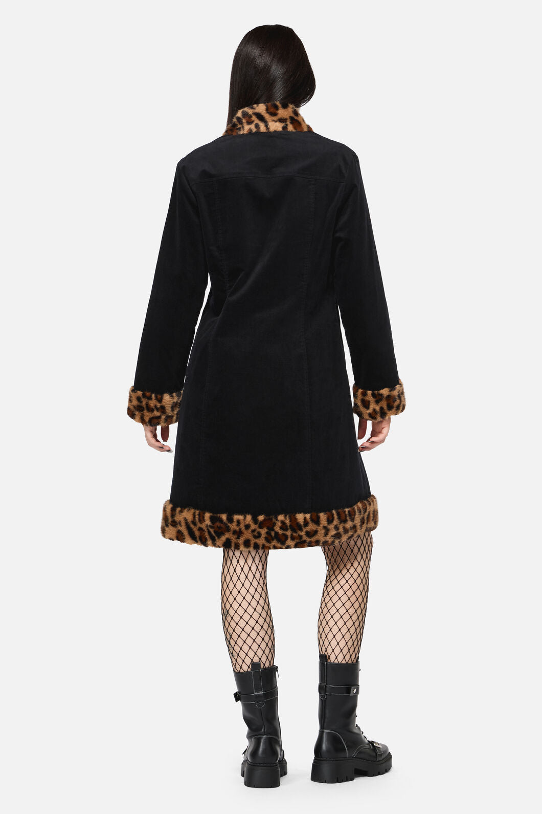 Dangerfield - Creep Goth Leopard Velvet Coat - black