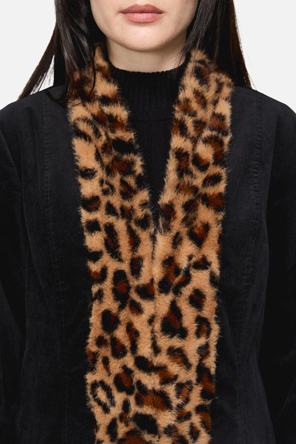 Dangerfield - Creep Goth Leopard Velvet Coat - black