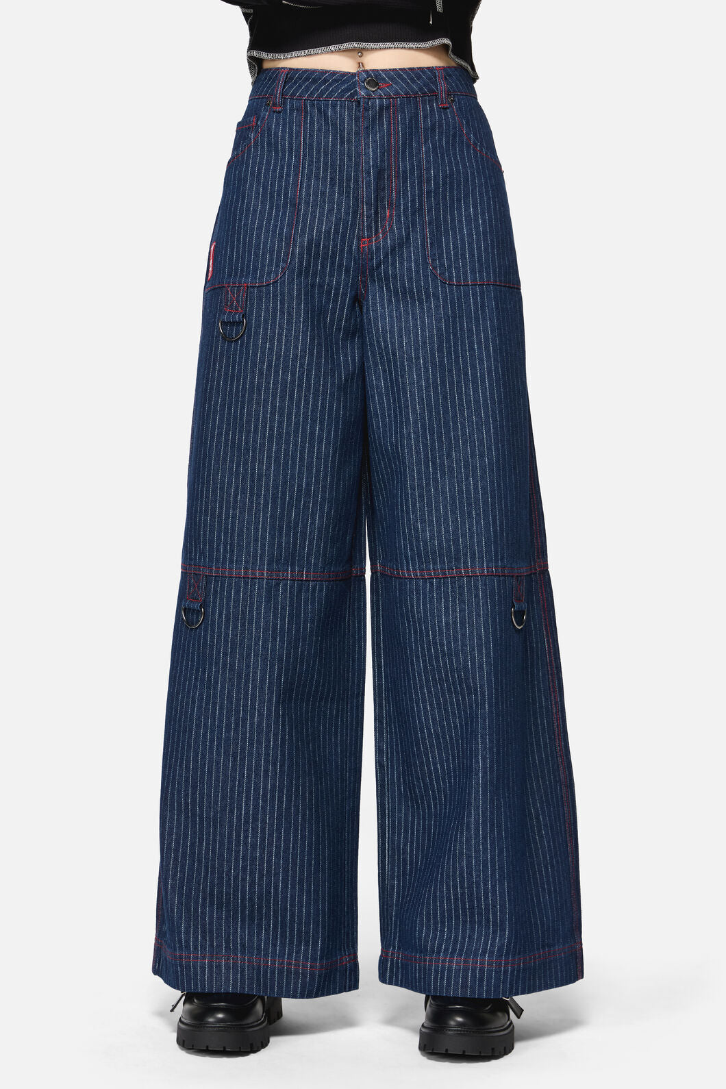 Dangerfield - Anon Pin Stripe Cargo Jeans - indigo