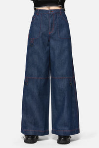Dangerfield - Anon Pin Stripe Cargo Jeans - indigo