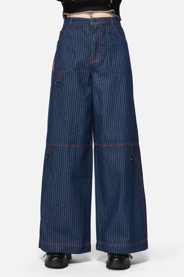Dangerfield - Anon Pin Stripe Cargo Jeans - indigo