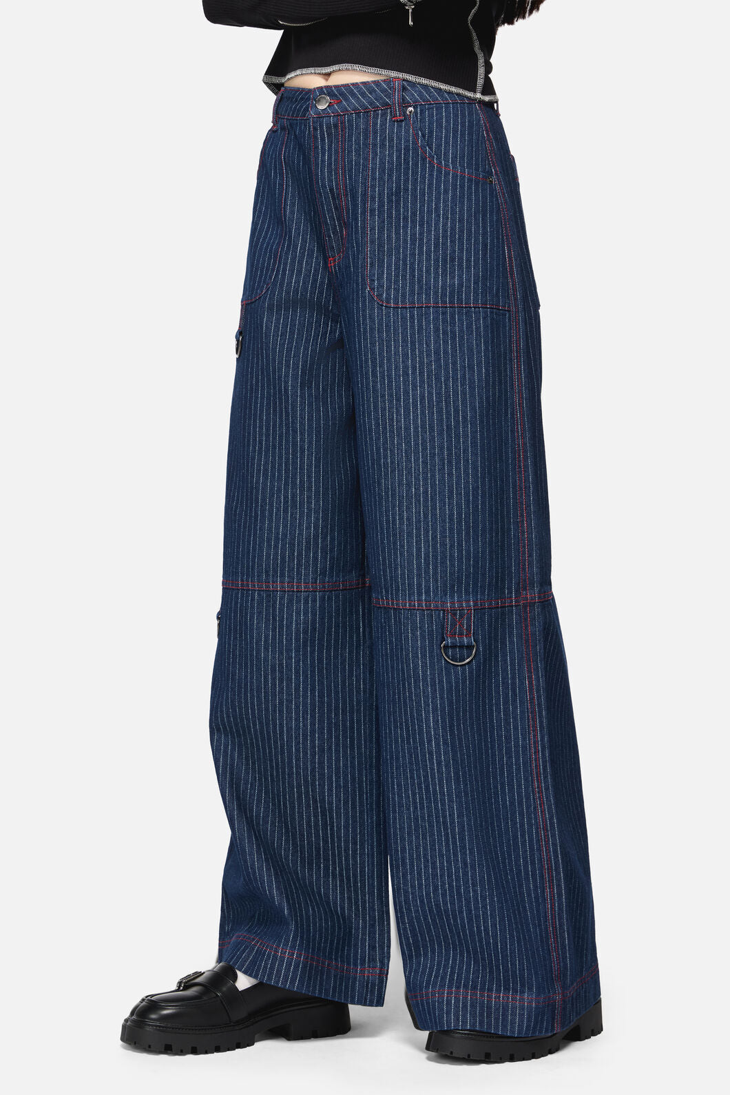 Dangerfield - Anon Pin Stripe Cargo Jeans - indigo