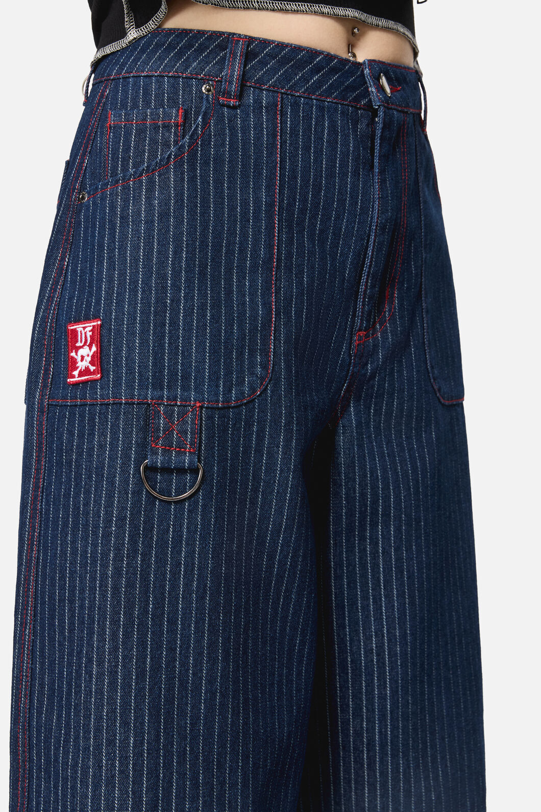 Dangerfield - Anon Pin Stripe Cargo Jeans - indigo