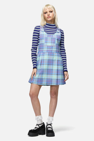 Dangerfield - Genesis Tartan Pinafore - blue