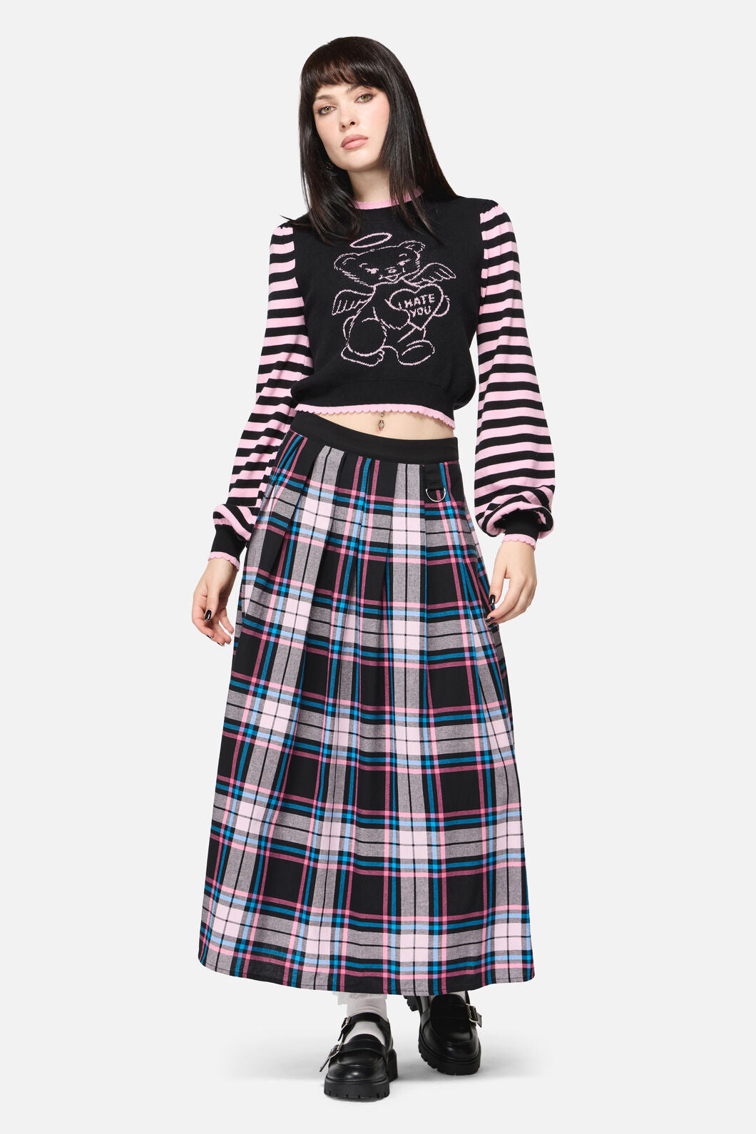 Dangerfield - Hater Goth Midi Skirt - pink