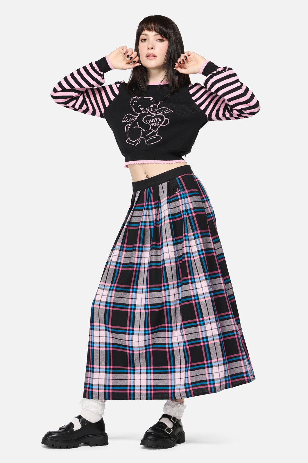 Dangerfield - Hater Goth Midi Skirt - pink