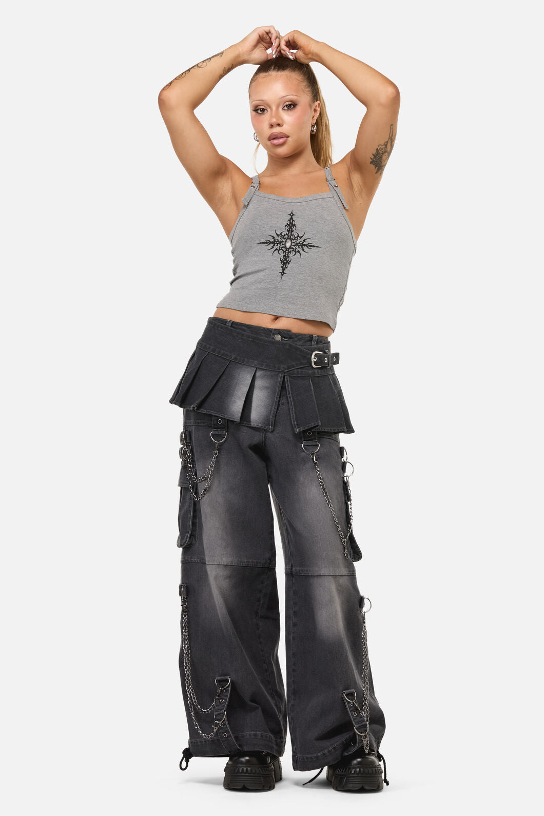 Dangerfield - Diffused Belt Micro Skirt - grey