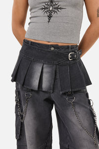 Dangerfield - Diffused Belt Micro Skirt - grey