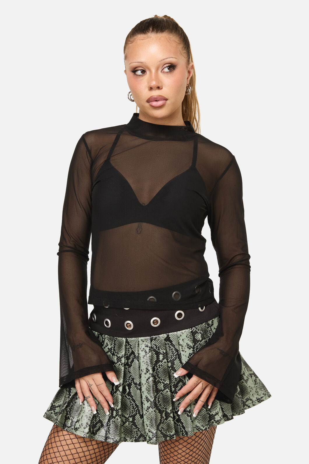 Dangerfield - Sigil Mesh LS Top - black