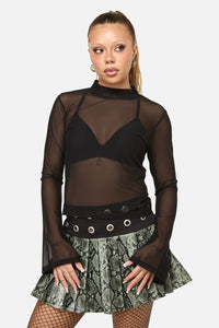 Dangerfield - Sigil Mesh LS Top - black