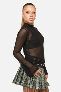 Dangerfield - Sigil Mesh LS Top - black