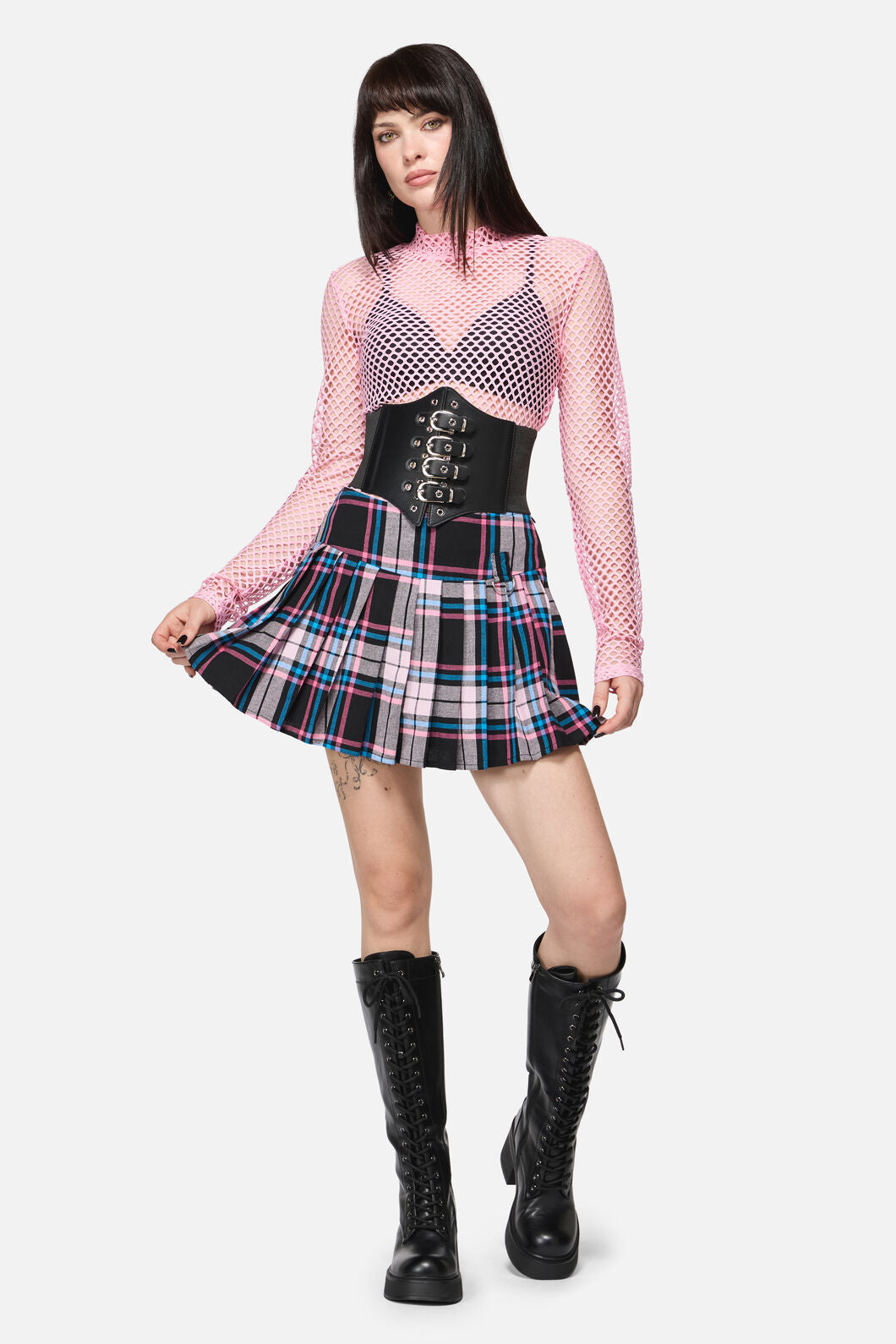 Dangerfield - Cutie Fishnet Mesh Top - pink