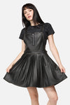 Dangerfield - Eyes Closed PU Pinafore - black