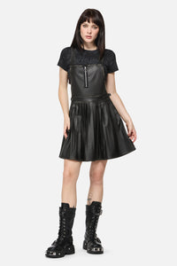 Dangerfield - Eyes Closed PU Pinafore - black