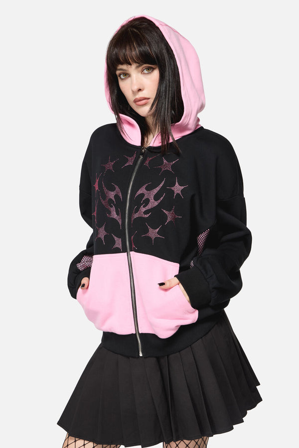 Dangerfield - Hater Sparkle Hoodie - black-pink