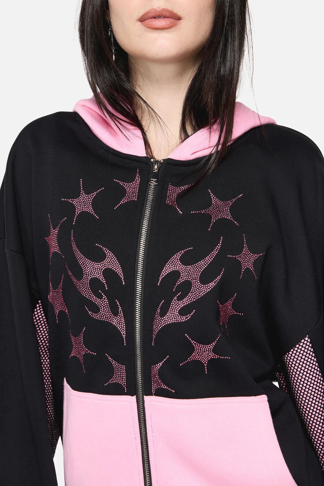 Dangerfield - Hater Sparkle Hoodie - black-pink
