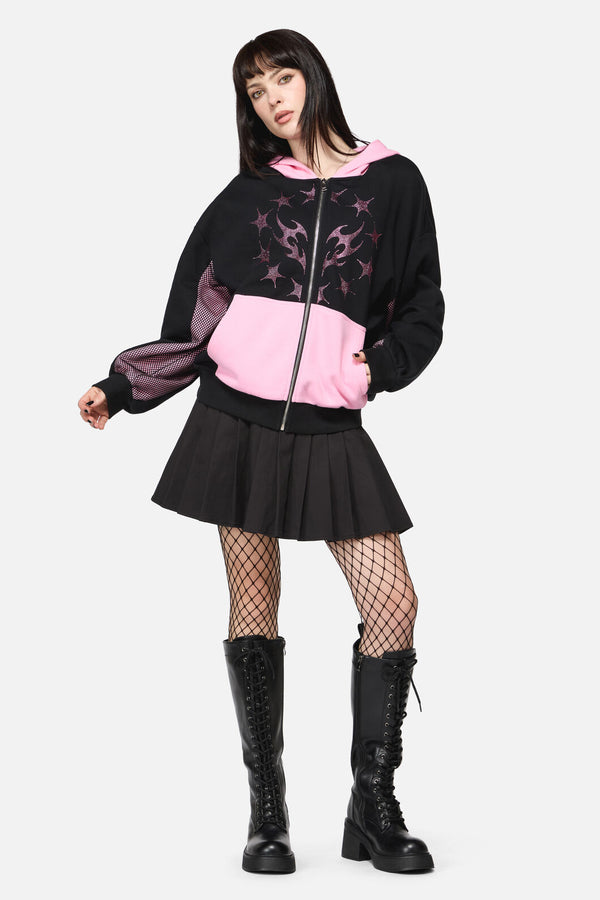 Dangerfield - Hater Sparkle Hoodie - black-pink