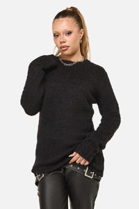 Dangerfield - Diffused Fluffy Knit Jumper - black