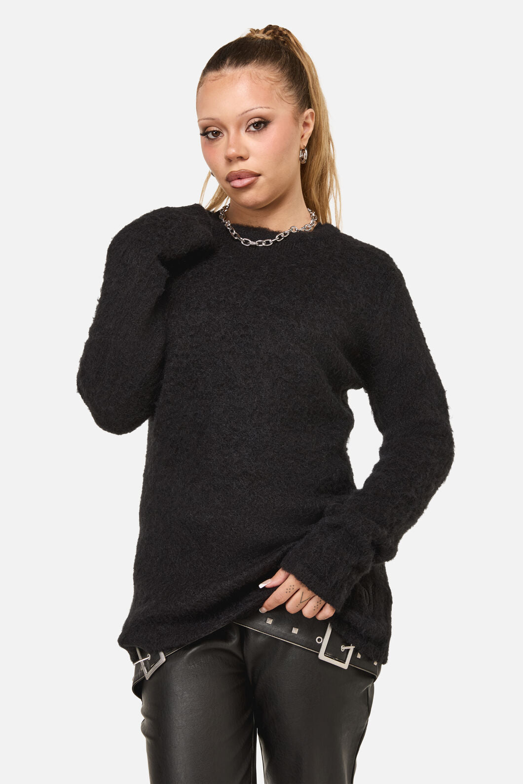 Dangerfield - Diffused Fluffy Knit Jumper - black
