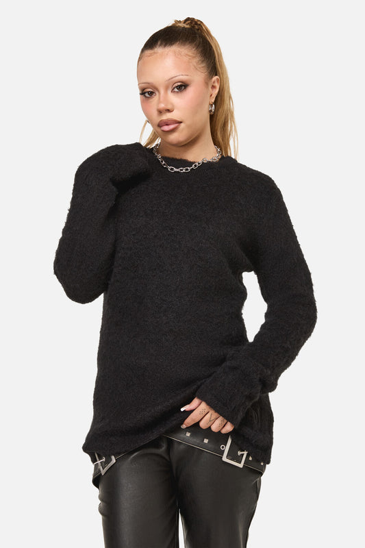 Dangerfield - Diffused Fluffy Knit Jumper - black