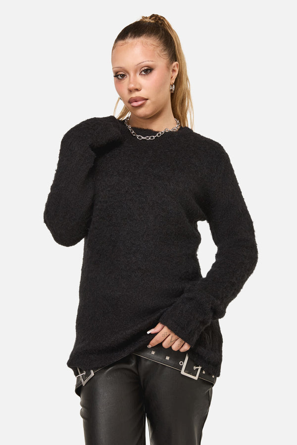 Dangerfield - Diffused Fluffy Knit Jumper - black