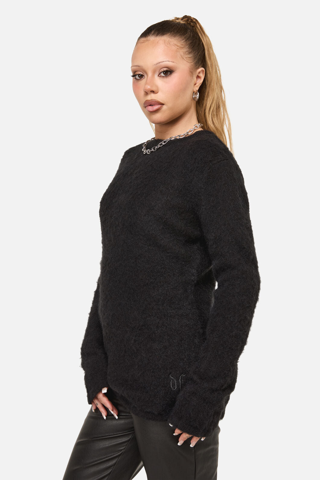 Dangerfield - Diffused Fluffy Knit Jumper - black
