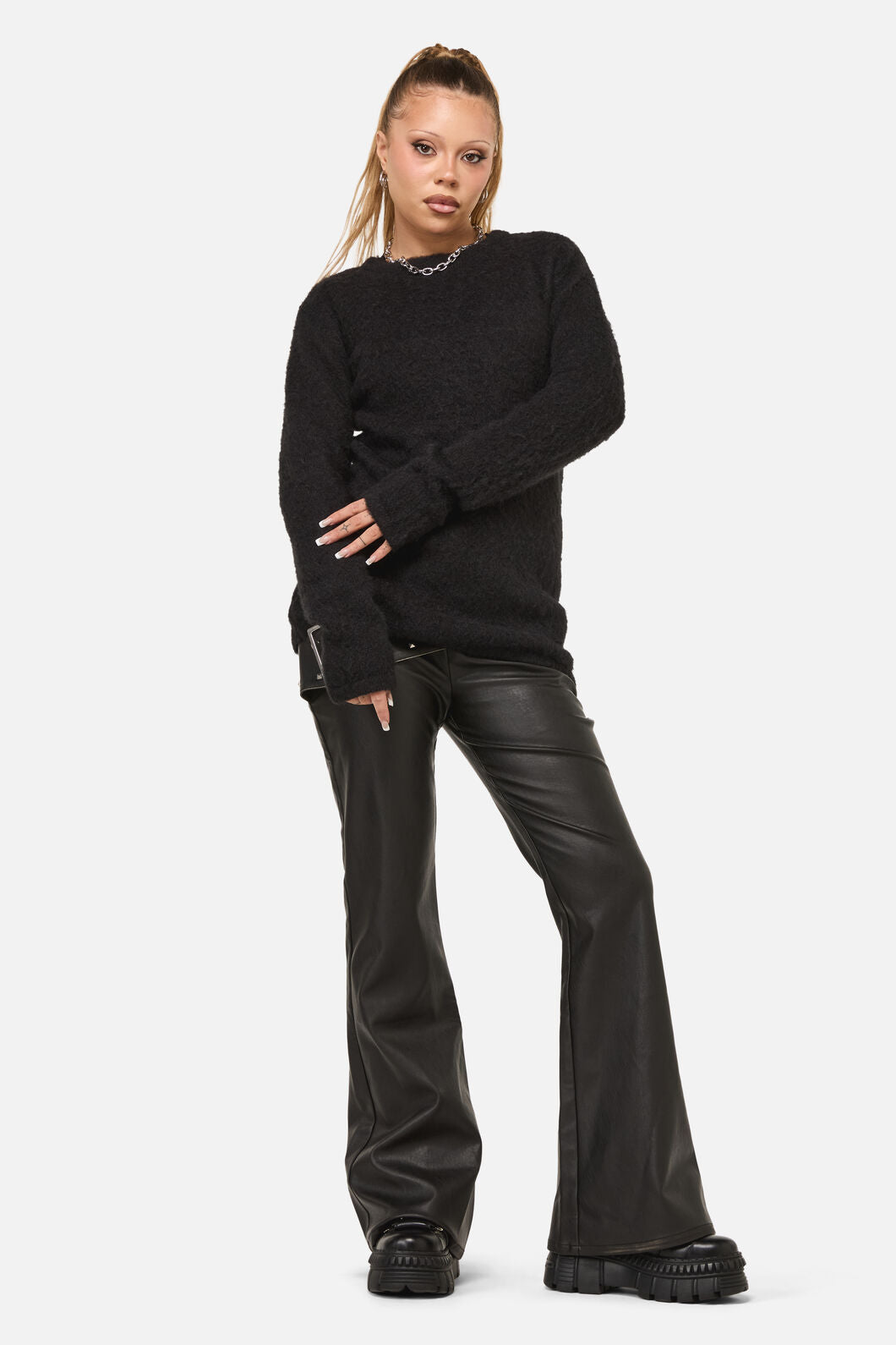 Dangerfield - Diffused Fluffy Knit Jumper - black