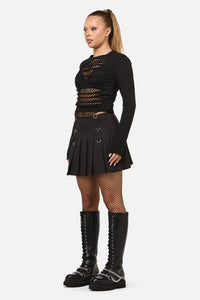 Dangerfield - Wolves Punk Mini Skirt - black