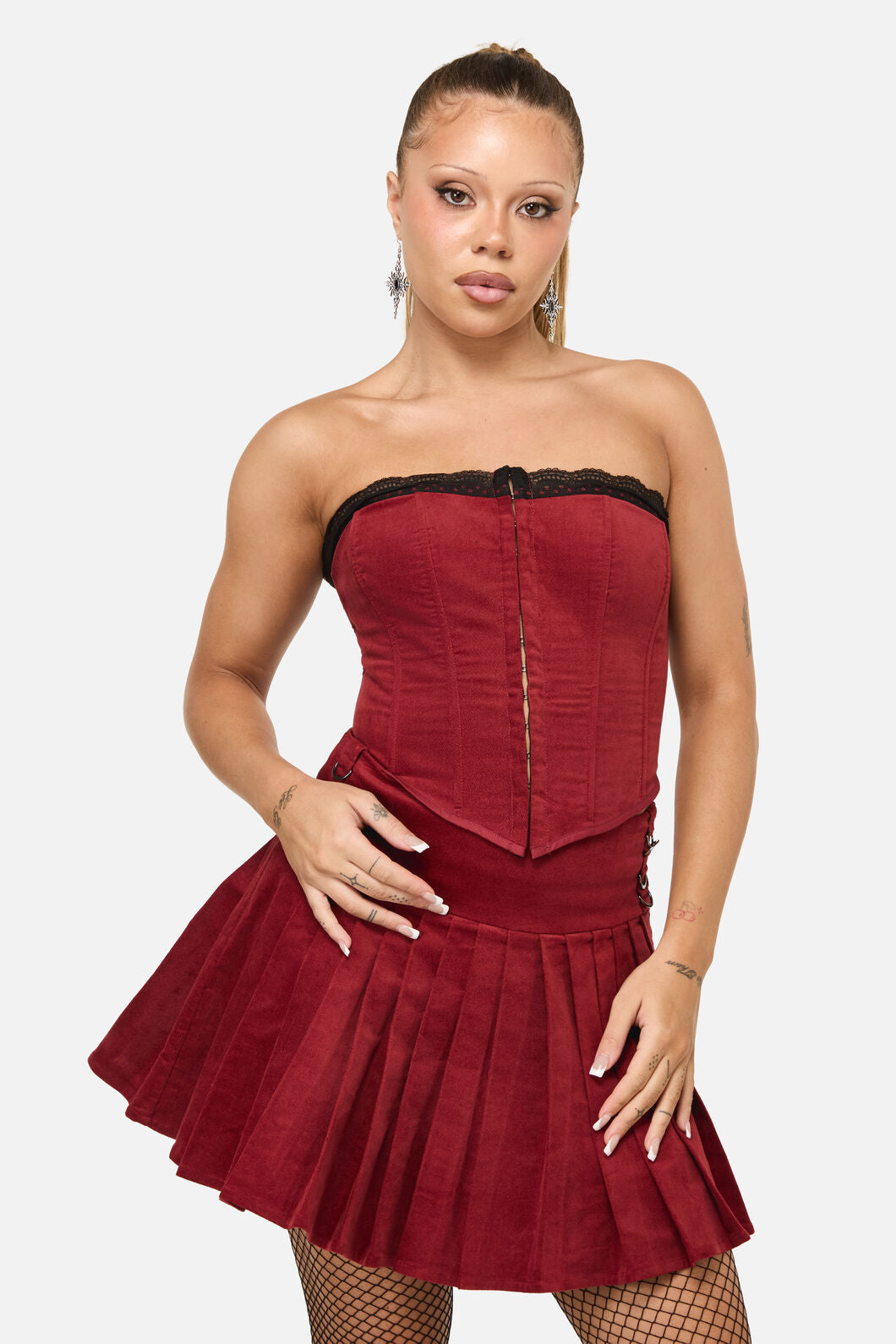 Dangerfield - Mabel Velvet Corset - red