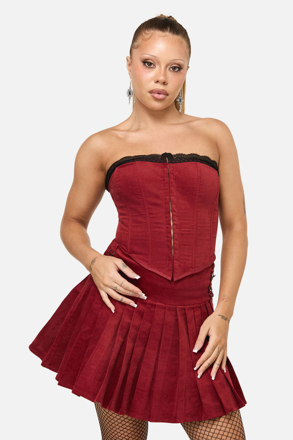 Dangerfield - Mabel Velvet Corset - red