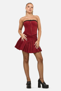 Dangerfield - Mabel Velvet Corset - red