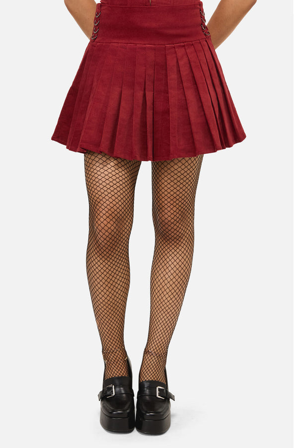 Dangerfield - Mabel Velvet Skort - red