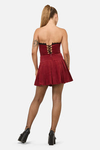 Dangerfield - Mabel Velvet Skort - red