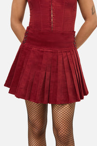 Dangerfield - Mabel Velvet Skort - red