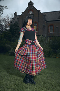 Dangerfield - Crowned Tartan Skirt - red