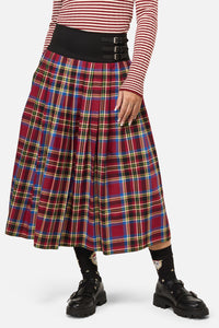 Dangerfield - Crowned Tartan Skirt - red