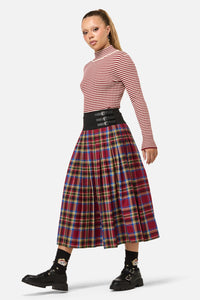 Dangerfield - Crowned Tartan Skirt - red